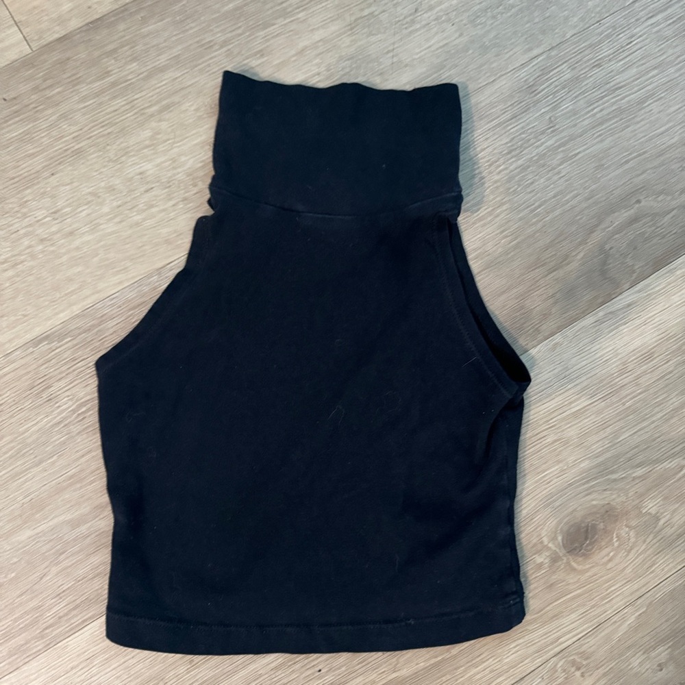 American Apparel Black Crop Tank Top